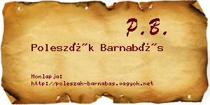 Poleszák Barnabás névjegykártya
