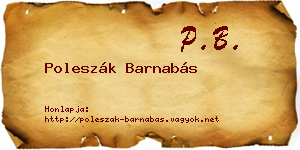 Poleszák Barnabás névjegykártya