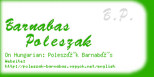 barnabas poleszak business card